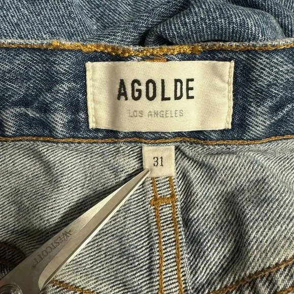 NWOT $198 AGOLDE Relaxed Boot Jeans - Frayed Hem Denim Organic Cotton Mid-Rise - Picture 7 of 11